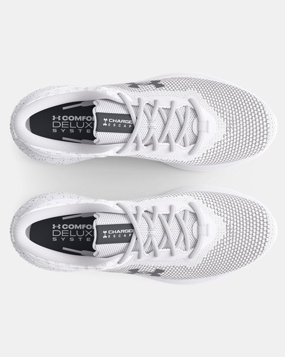 Men's UA Charged Escape 4 Knit Running Shoes in White image number 2